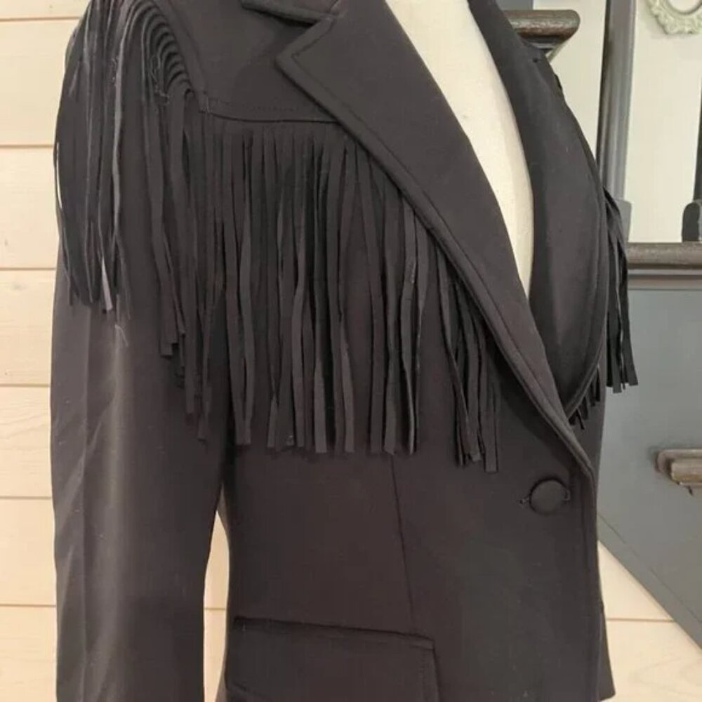 BLANK NYC Fringe Trim Ponte Blazer in Show Stopper NWT Size XS - Picture 5 of 8